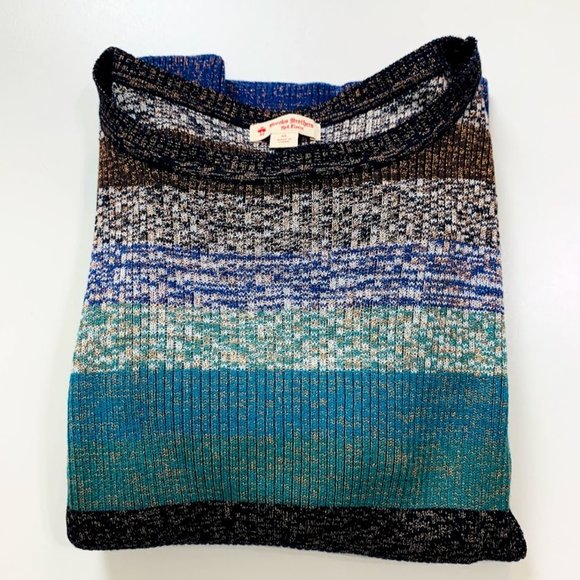 Brooks Brothers Shimmer Stripe Rib Knit Sweater XL - Picture 5 of 9